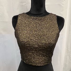 Moon Gold Shimmer Crop Top